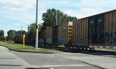 Waiting, once again, at another train crossing in Muscle Shoals, AL, to turn right