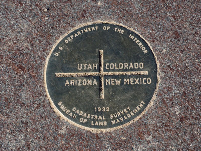 Four Corners, the meeting place of Utah, Colorado, Arizona and New Mexico