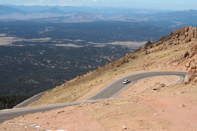 Hairpin bends on the road to Pikes Peak