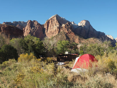 Campsites in the valley in Zion NP