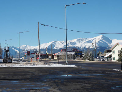 A view from the gas station entering Leadville, CO