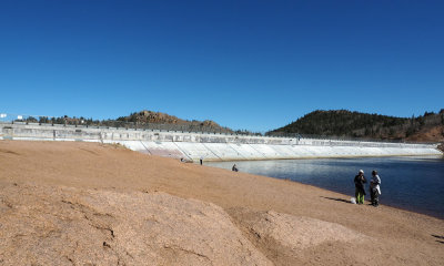 The dam at Crystal Creek Reservoir