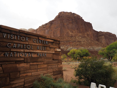Capitol Reef National Park visitor center sign
