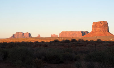 Desert Sunset landscape on the way to Monument Valley