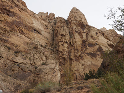 Weird rock shapes in the Grand Wash in Capitol Reef NP