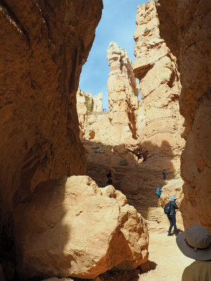 Starting up the Wall Street Section of the Navajo Trail - Bryce Canyon NP