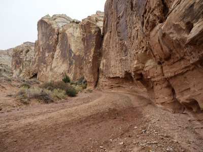 Hiking into the Grand Wash in Capitol Reef National Park