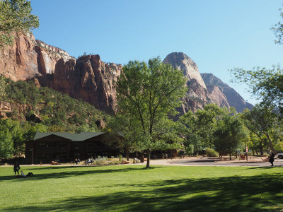 Open area in front of Zion Lodge