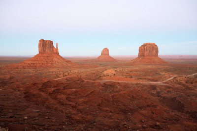 After sunset at Monument Valley
