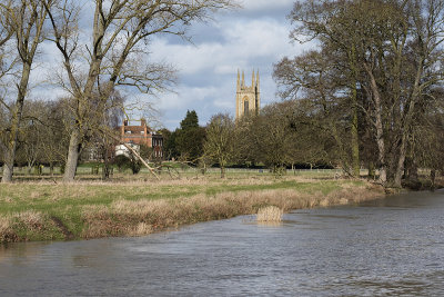 River Avon with church at Hampton Lucy beyond.