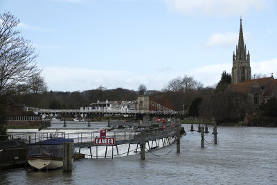 Bridge, church and weir