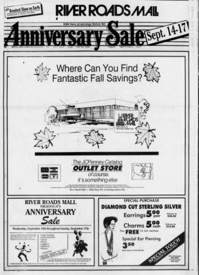 River Roads Mall anniversary sale newspaper ad (1989) 