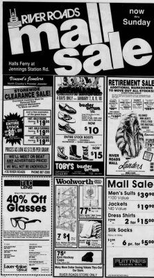 River Roads Mall sale newspaper ad (1988) 