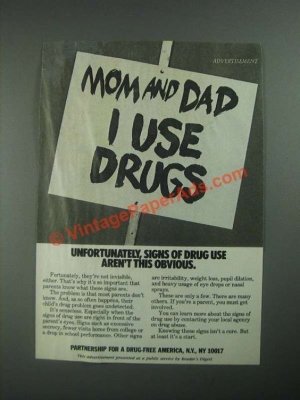 Mom and Dad I Use Drugs ad (1987) 