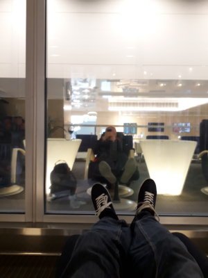 Relaxing in the Finnair Lounge Helsinki Vantaa