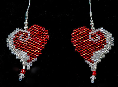 Wrap Up My Heart Earrings - Hex beads - sold