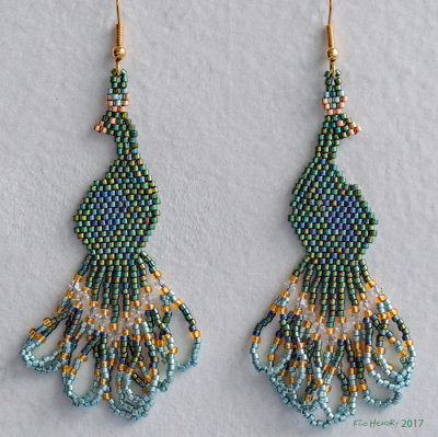 Peacock Earrings (#2) Sold