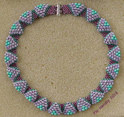 Flat Cellini -6 bead wide- Purple Turquoise