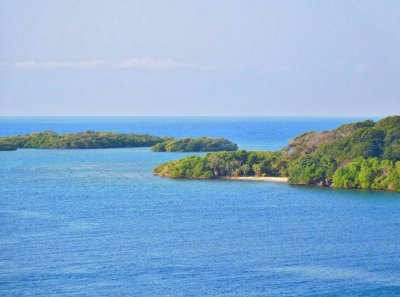 A secluded beach on an island near Mahogany Bay, Roatan