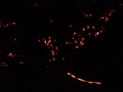 Kilauea lava at night from the ship 