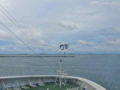 I counted nearly 40 ships waiting to enter the Canal