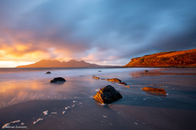 Isle of Rum from Singing Sands Beach, Isle of Eigg