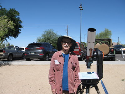 Bill Dellinges with his 80mm Lunt solar scope on a Celestron Evolution mount