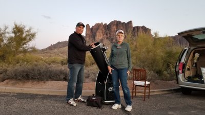 Dan and Chris Martin w/10 inch Dobsonian telescope