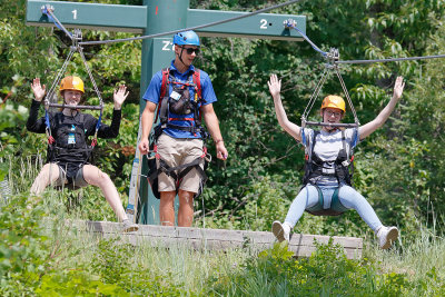 Zoe & Katie zip lining