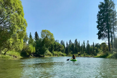 Katie kiaking the Whitefish River