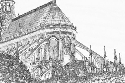 Notre Dame Photo Sketch
