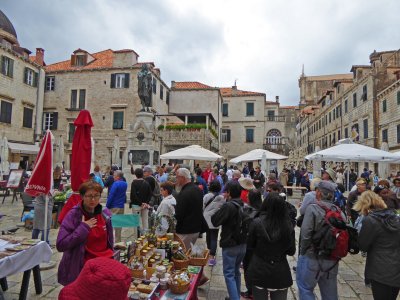 Gundulic Square Market in Old Town Dubrovnik