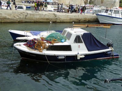 Fishing Boat in the Old City Port of Dubrovnik