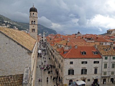 View of the Stradun from the Wall