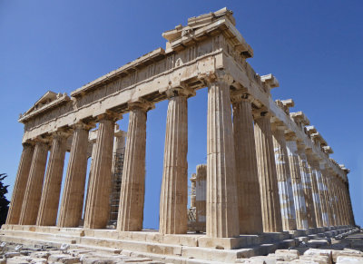 The Parthenon is a former temple dedicated to the goddess Athena (patron of Athens)
