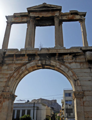 Looking at the Acropolis through Hadrian's Arch
