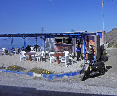 Roadside Stand on Santorini Island