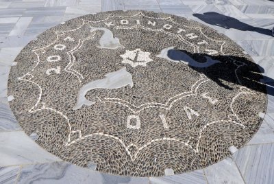 Mosaic in Oia Main Square, Santorini, Greece