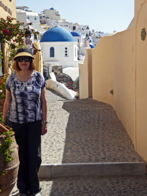Susan in Oia, Greece