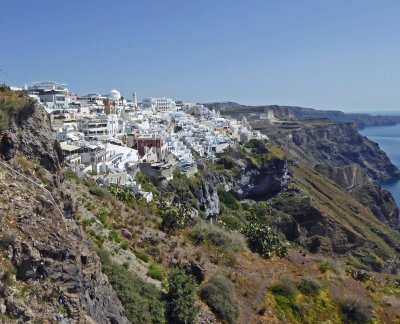 View of Fira Town from Cable Car