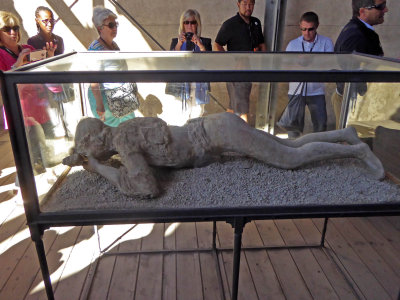 Stone People of Pompeii show position of Bodies buried in air pockets within the layers of pumice and ash and debris