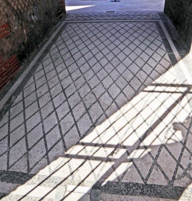 Geometric Mosaic Floor in Pompeii