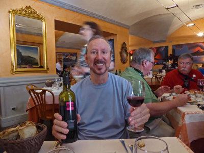 Nice Local Red Wine at Lunch in Sorrento