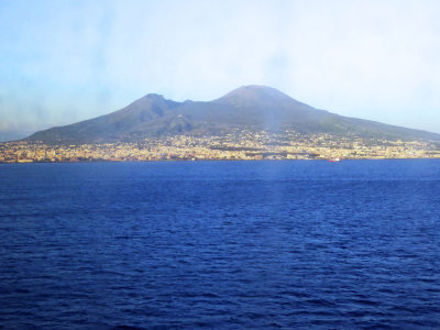 Last look at Naples and Mt Vesuvius