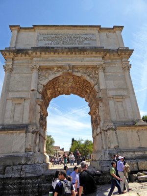 Arch of Titus (82 AD) is the inpiration for the Arc de Triomphe in Paris