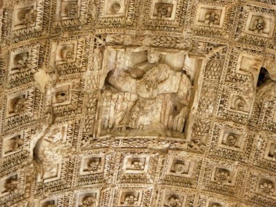 Inside the Arch of Titus is the apotheosis of Titus