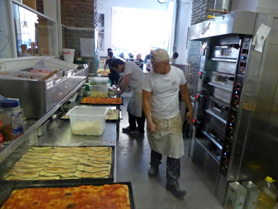 Kitchen in Pizza Place in Rome