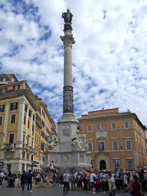 The Column of the Immaculate Conception (1857) is near the Spanish Steps in Rome