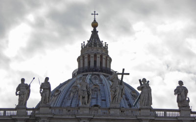 Christ the Redeemer and 5 of the 12 Saints on St. Peter's Basilica Facade