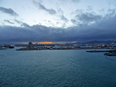 Sunrise at the Port of Livorno, Italy